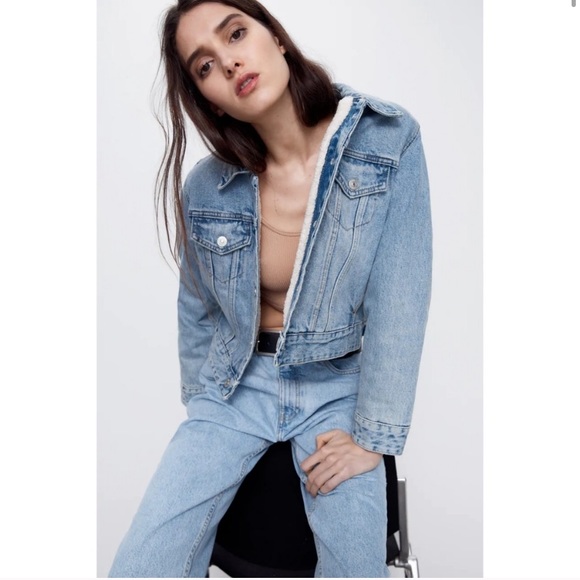 Zara Jackets & Blazers - Zara Sherpa Jean Jacket